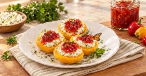 Pixbae con queso finas hierbas y jalea — receta de La Cocina de Sofy