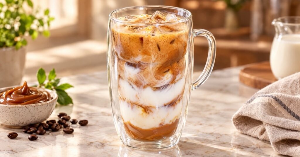 Dulce de leche latte frío — receta de La Cocina de Sofy