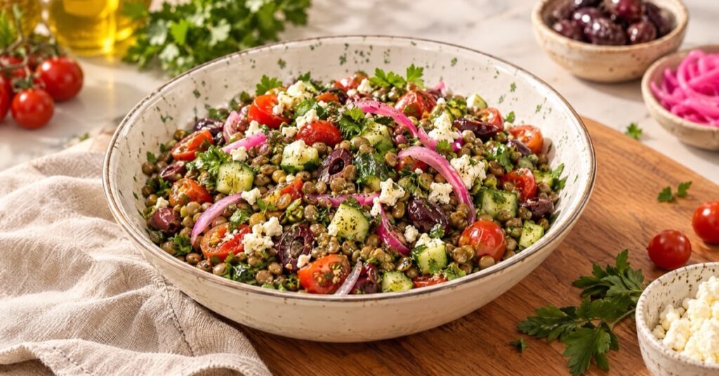 Ensalada de lentejas mediterránea — receta de La Cocina de Sofy