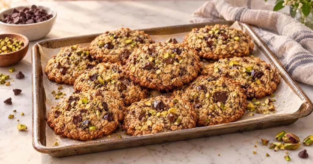 Galletas de avena old fashioned con chocolate y pistachos — receta de La Cocina de Sofy