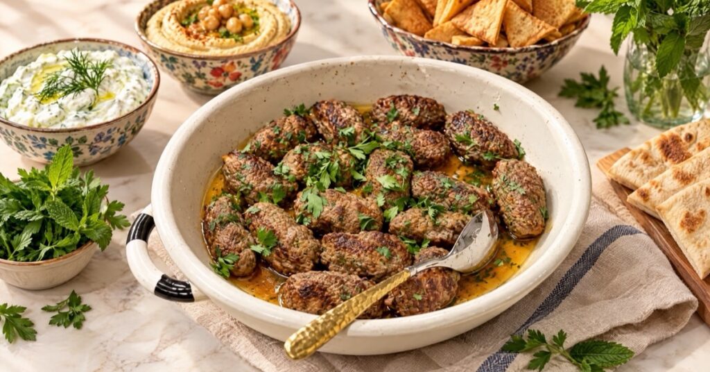 Koftas de cordero con tzatziki y hummus — receta de La Cocina de Sofy