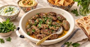 Koftas de cordero con tzatziki y hummus — receta de La Cocina de Sofy