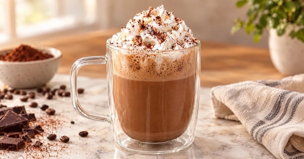 Mockaccino casero con café y chocolate caliente — receta de La Cocina de Sofy