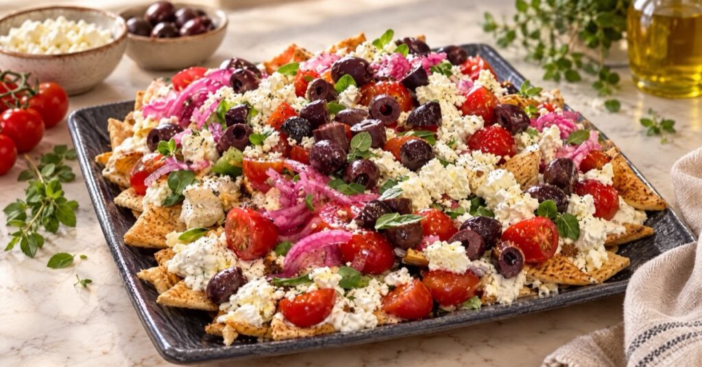 Nachos griegos con tzatziki — receta de La Cocina de Sofy