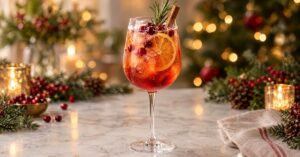 Spritz navideño de cranberry con Aperol — receta de La Cocina de Sofy